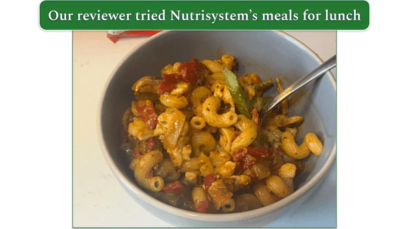 Nutrisystem’s Red Pepper Chicken and Pasta Saute