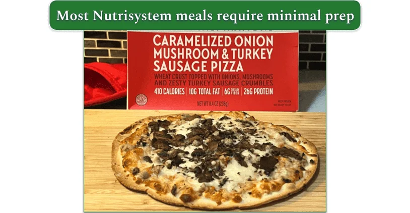 Nutrisystem’s Mushroom and Turkey Sausage Pizza