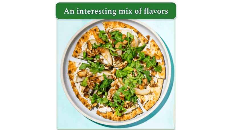 Vegan Roasted Pear & Coconut-Bacon Tart as presented on Purple Carrot