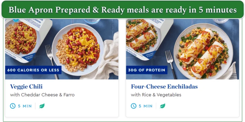 Blue Apron's Prepared & Ready recipes