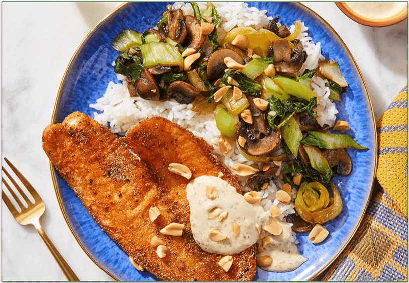 Crispy Tilapia & Sesame-Yuzu Sauce from Blue Apron