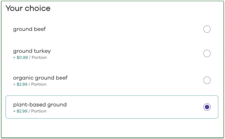 Dinnerly’s cheapest dishes are marked with a Saver badge