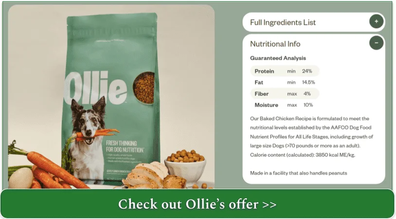 Screenshot of Ollie's Baked Chicken recipe