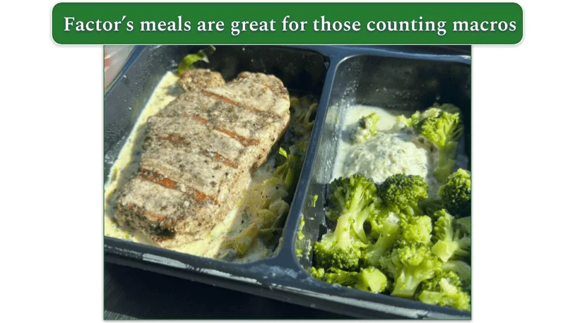 a prepared meal including chicken and broccoli from factor75.com