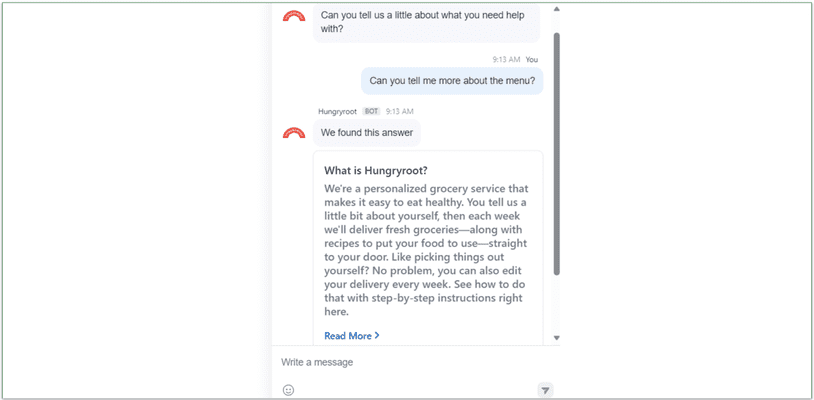 Hungryroot’s chatbot isn’t great, but it’s not terrible either