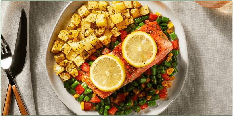 Green Chef's Lemony Sockeye Salmon & Succotash