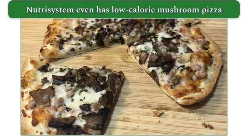 Caramelized Onion, Mushroom and Turkey Sausage Pizza by Nutrisystem