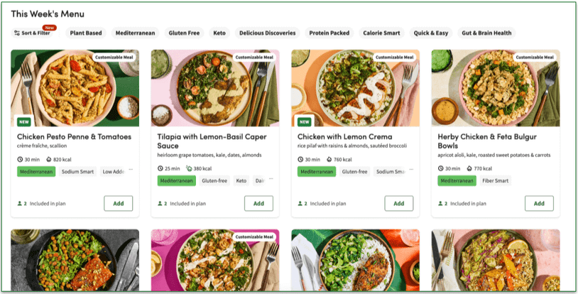 Follow the Customize Meal label