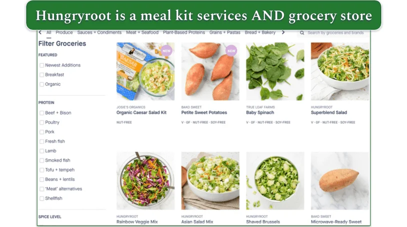 Hungryroot's Main + Sides menu