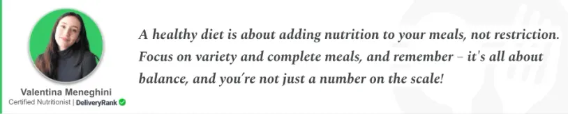 Quote from our certified nutritionist