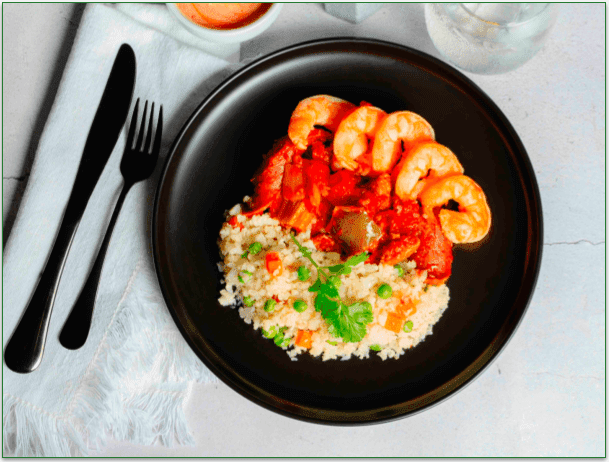 Eat Clean to Go's Jumbo Shrimp Jambalaya with Cauliflower Rice