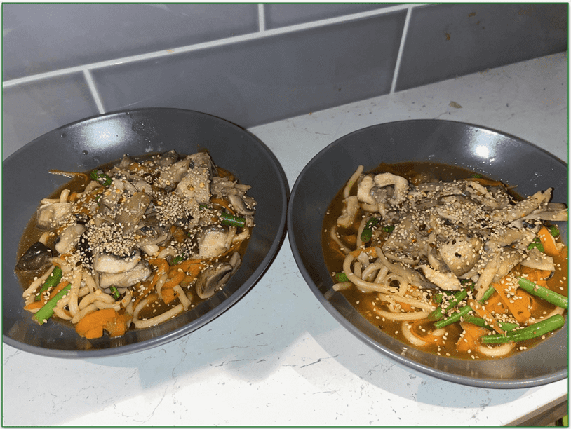 Two bowls of Miso Noodles by Green Chef