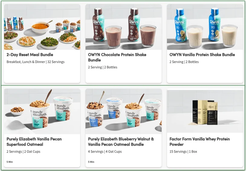 A few examples of Green Chef's extras