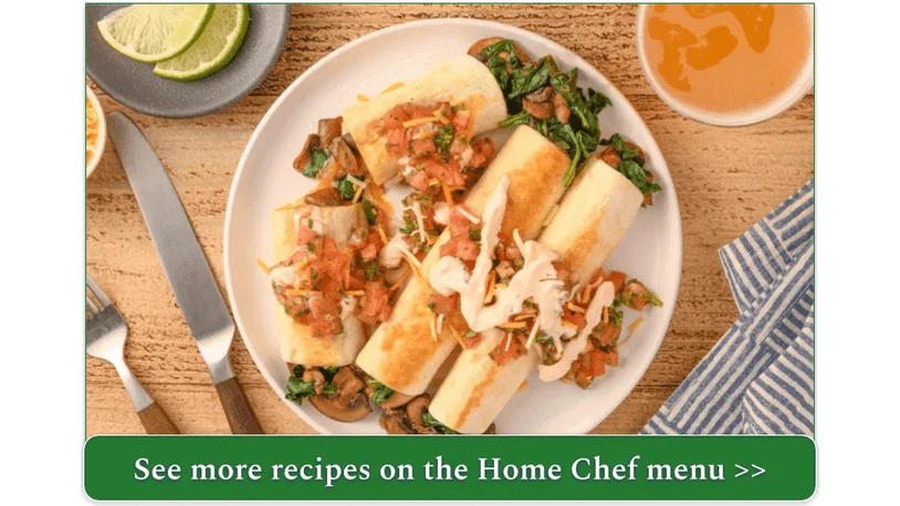 Home Chef's Cheesy Mushroom and Spinach Flautas