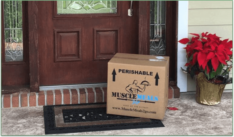 Muscle Meals 2 Go box on a doorstep