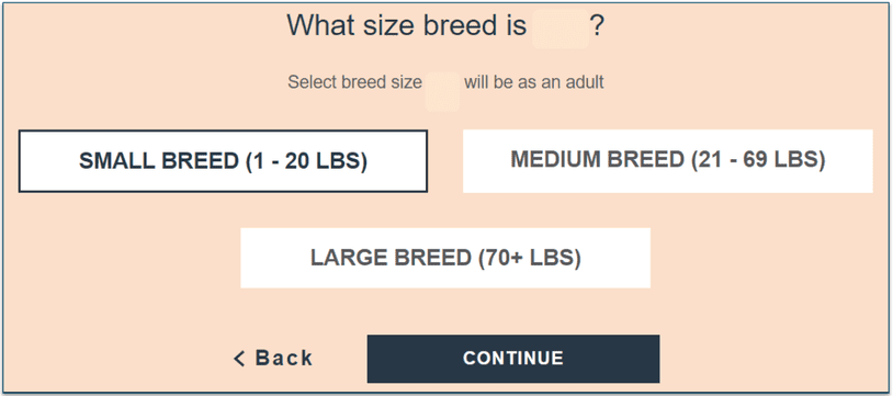 Instinct's Food Recommender questionnaire