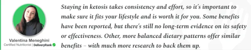 Quote from our certified nutritionist about ketosis