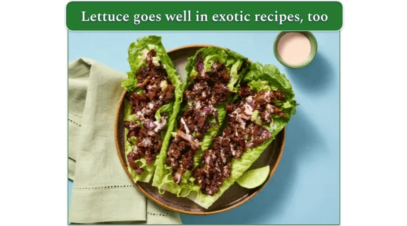 Moo Shu Pork Lettuce Wraps as presented on HelloFresh