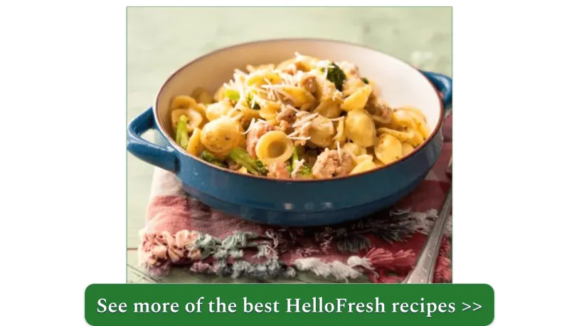 a screenshot of hellofresh's “Little Ears” Pasta with Broccoli & Pesto