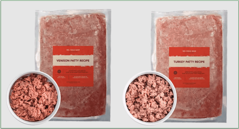 We Feed Raw's Venison and Turkey recipes