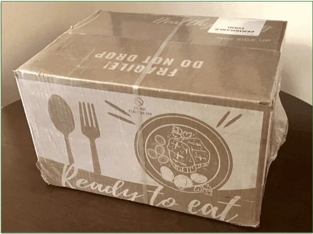 Diet-to-Go delivery box wrapped in plastic