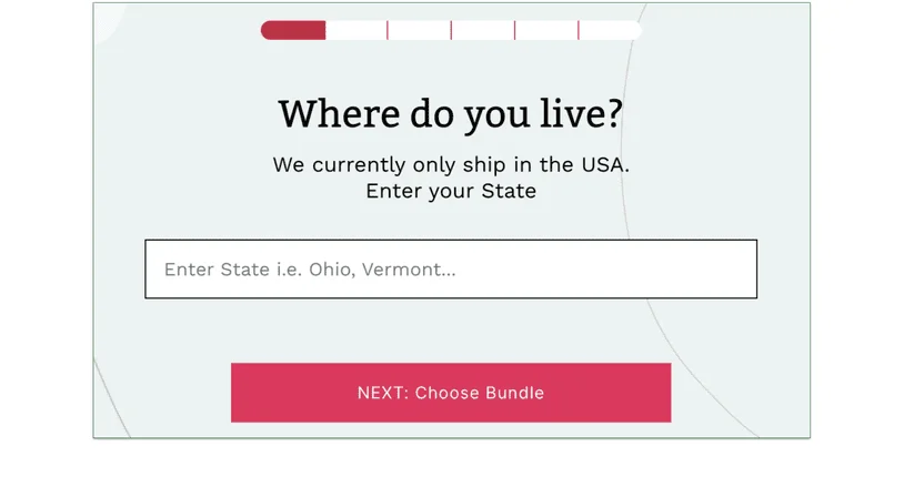 A "Where do you live?" form, part of the signup process