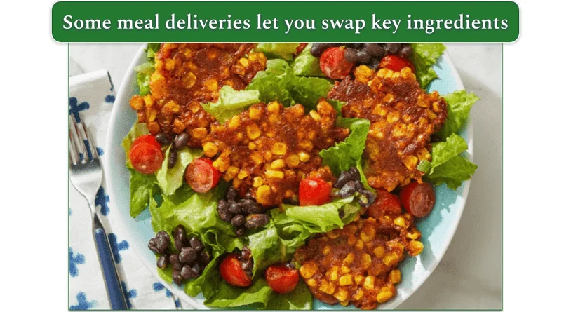 Blue Apron's Cheesy Corn Fritter Salad