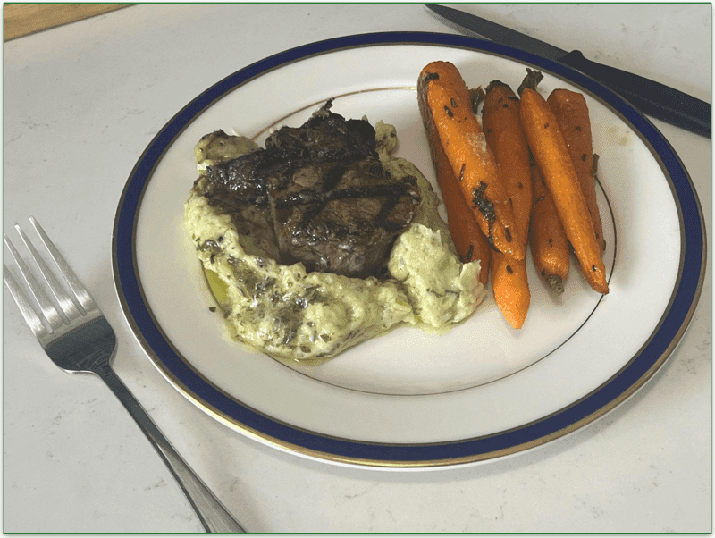  Image of truffle butter filet mignon prepared by our reviewer