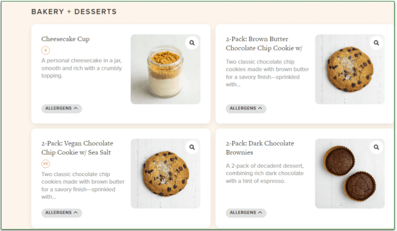 4 dessert options on the Feast and Fettle menu