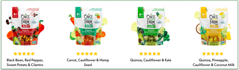 Once Upon a Farm offers a good variety of meals