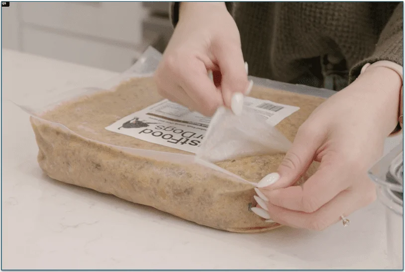 a screenshot of justfoodfordogs' unboxing experience