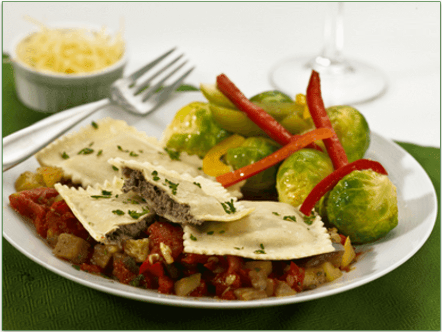 Diet-to-Go's Mushroom Ravioli dish