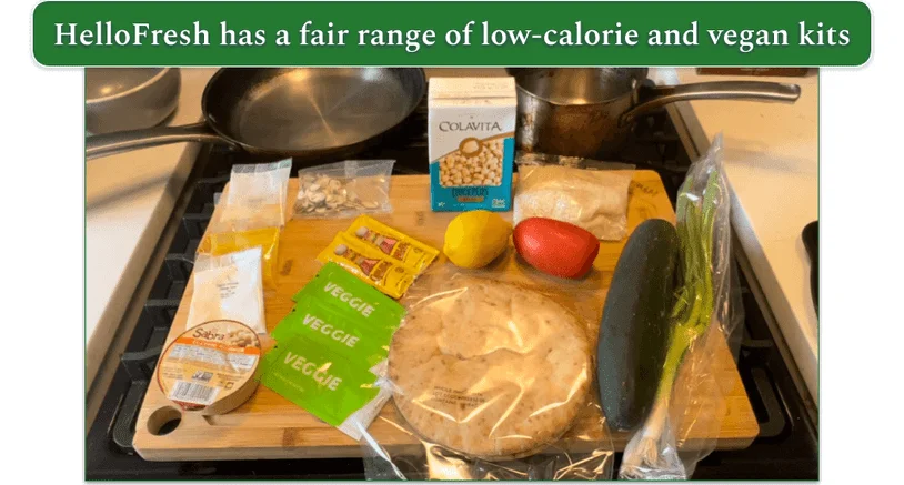 Ingredients for HelloFresh’s Streetcart Chickpea Bowls