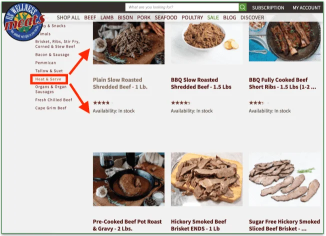 Grassland Beef's heat and serve meals