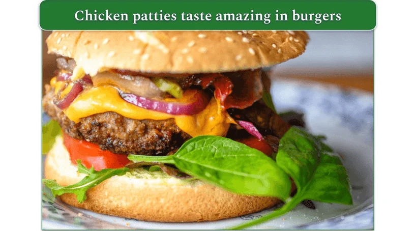 Burger with chicken patty