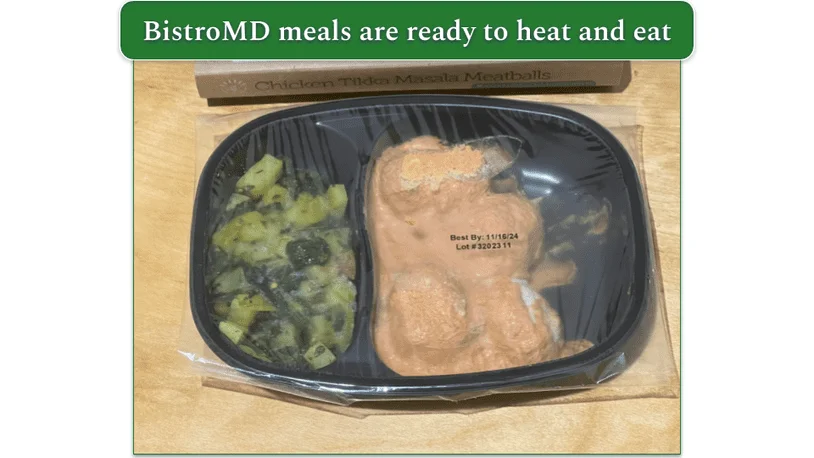 Image of BistroMD's Chicken Tikka Masala Meatballs recipe in its container
