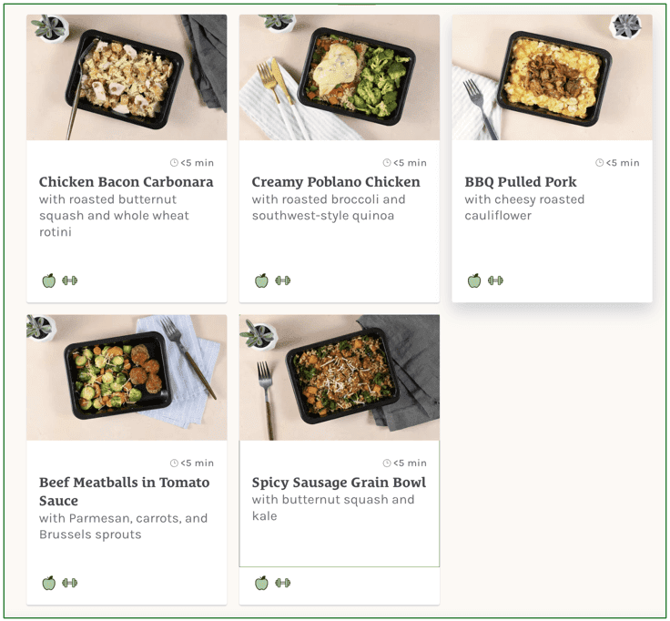 A sampling of prepared single-serving lunches from the Fresh and Easy menu