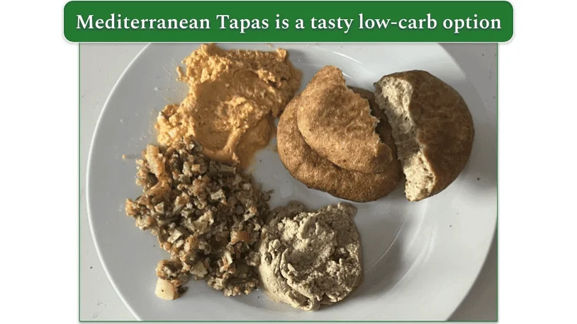 Mediterranean Tapas from Diet-to-Go served on a plate