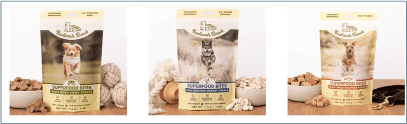 Image of the 3 treats available from Badlands Ranch