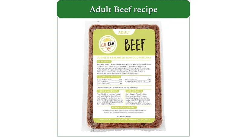 a screenshot of cali raw's beef recipe