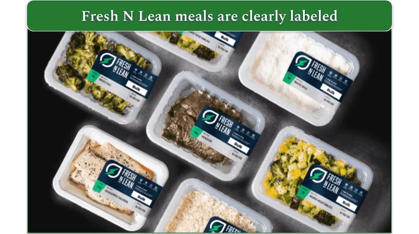 A screenshot of several Fresh N Lean meals