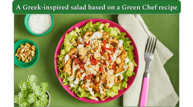 Green Chef's Greek Salad with Chicken