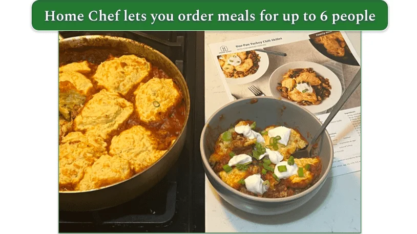 Image of one of HomeChef's Family Meal recipes, cooked and ready to be enjoyed