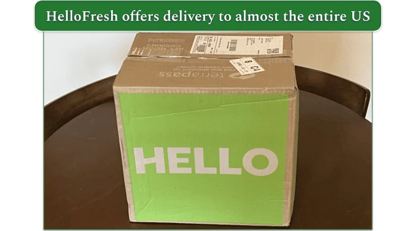 HelloFresh delivery box on a table