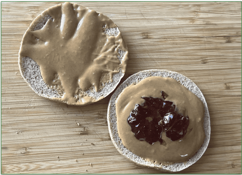 Diet-to-Go's Peanut Butter & Jelly open to reveal the filling