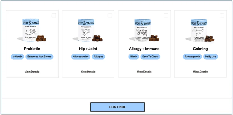 Spot & Tango's supplement range