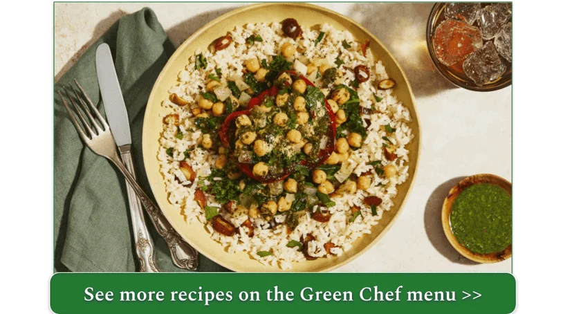 Green Chef's Chickpea & Kale Stuffed Peppers with Schug recipe