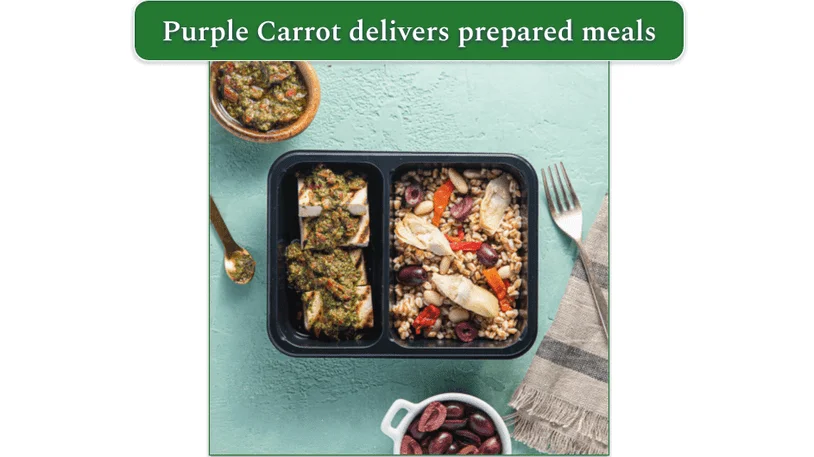Image of Purple Carrot's Chilled Farro Antipasto in a microwaveable tray