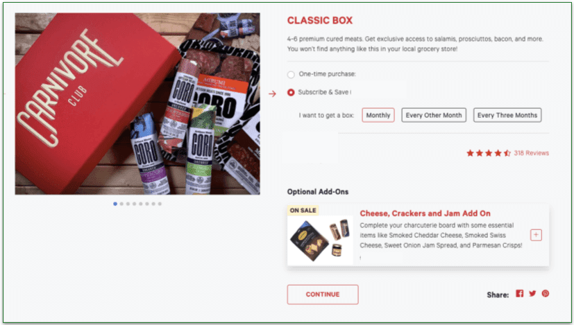 Step 2 of sign up is to choose your subscription. Choose monthly, every other month, or every 3 months