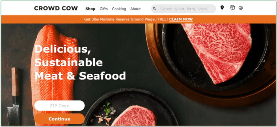 Crowd Cow's home page